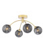 Izzy 4 Light Semi-Flush Matt Gold With Black Confetti Glass