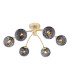 Izzy 6 Light Semi-Flush Matt Gold With Black Confetti Glass-1