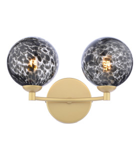 Izzy Wall Light Matt Gold With Black Confetti Glass