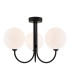 Jared 3 Light Semi Flush Ceiling Matt Black With Opal Glass