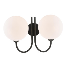 Jared Wall Light Matt Black With Opal Glass