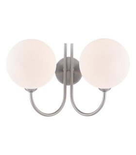 Jared Wall Light Satin Nickel With Opal Glass