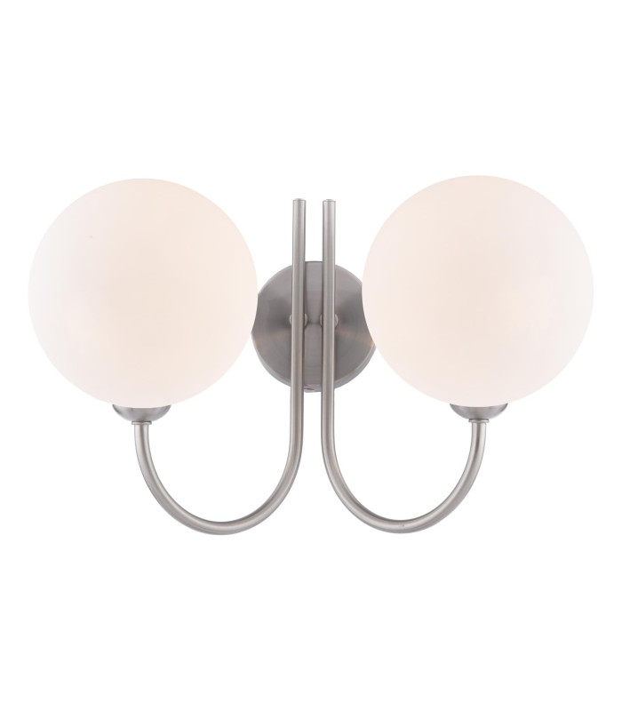 Jared Wall Light Satin Nickel With Opal Glass