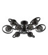 Lynette 9 Light Semi-Flush Satin Black With Black Confetti Glass-3