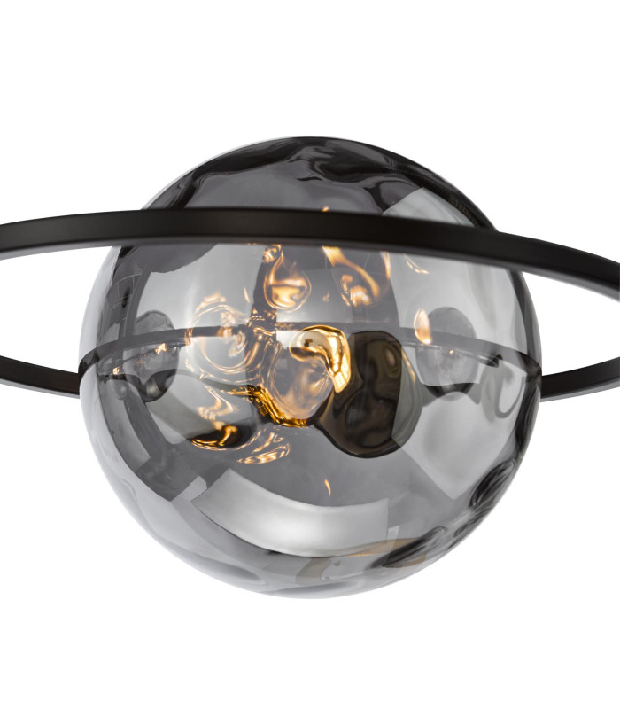 Olympus 4 Light Semi-Flush Matt Black With Smoked Dimpled Glass-7