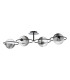 Olympus 4 Light Semi-Flush Matt Black With Smoked/Clear Ribbed Glass-4