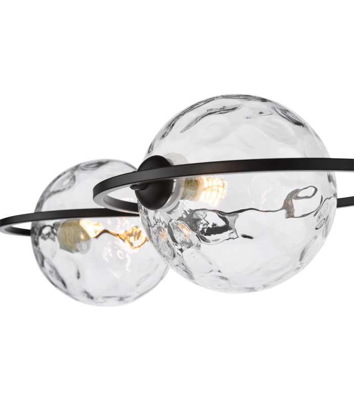 Olympus 4 Light Semi-Flush Matt Black With Clear Dimpled Glass-6