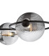 Olympus 4 Light Semi-Flush Matt Black With Smoked/Clear Ribbed Glass-5