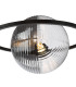 Olympus 4 Light Semi-Flush Matt Black With Smoked/Clear Ribbed Glass-6
