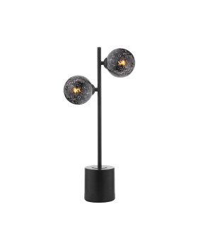 Spiral Table Lamp Matt Black With Black Confetti Glass-1