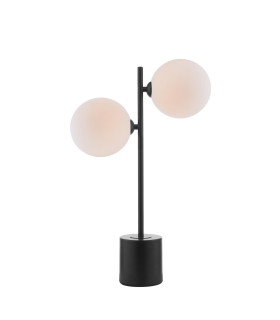 Spiral Table Lamp Matt Black With Opal Glass-1