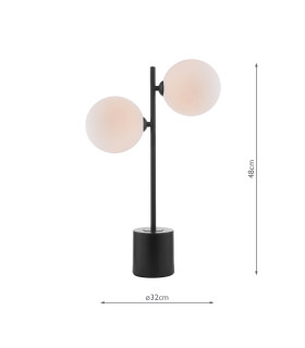 Spiral Table Lamp Matt Black With Opal Glass-2