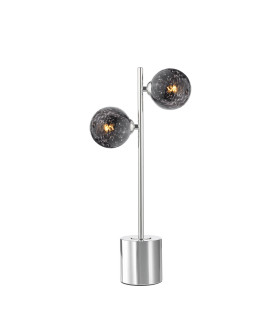 Spiral Table Lamp Polished Chrome With Black Confetti Glass-1