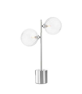 Spiral Table Lamp Polished Chrome With Closed Glass-1