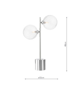 Spiral Table Lamp Polished Chrome With Closed Glass-2