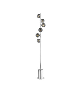 Spiral 6 Light Floor Lamp Polished Chrome With Black Confetti Glass-1