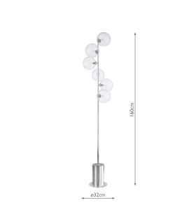 Spiral 6 Light Floor Lamp Polished Chrome With Closed Glass-2