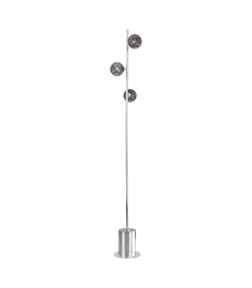 Spiral 3 Light Floor Lamp Polished Chrome With Black Confetti Glass-1