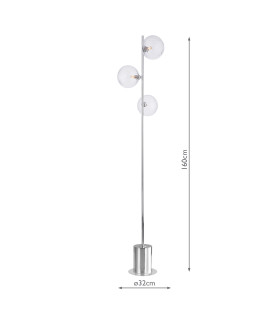 Spiral 3 Light Floor Lamp Polished Chrome With Closed Glass-2