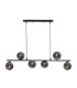Spiral 6 Light Bar Ceiling Pendant Matt Black With Black Confetti Glass-1