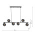 Spiral 6 Light Bar Ceiling Pendant Matt Black With Black Confetti Glass-2