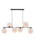 Spiral 6 Light Bar Ceiling Pendant Matt Black With Opal Glass-1
