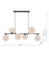 Spiral 6 Light Bar Ceiling Pendant Matt Black With Opal Glass-2