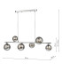 Spiral 6 Light Bar Ceiling Pendant Polished Chrome and Smoked Glass-2