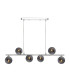 Spiral 6 Light Bar Ceiling Pendant Polished Chrome With Black Confetti Glass-1