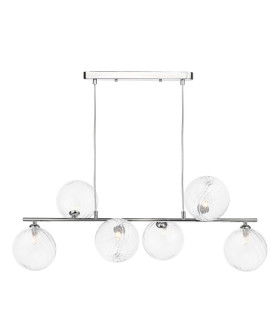 Spiral 6 Light Bar Ceiling Pendant Polished Chrome With Closed Glass-1