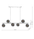 Spiral 6 Light Bar Ceiling Pendant Polished Chrome With Black Confetti Glass-2