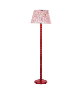 Spool Floor Lamp Red With Shade-1