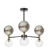 Takara 6 Light Semi-Flush Matt Black and Twisted Glass