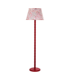 Spool Floor Lamp Red With Shade-2