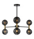 Takara 6 Light Semi-Flush Matt Black and Bronze With Black Confetti Glass-1