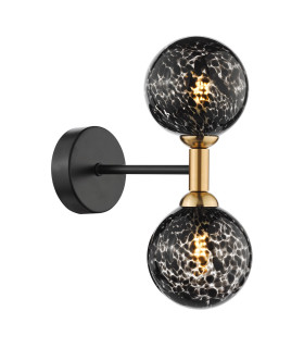 Takara Wall Light Matt Black and Bronze With Black Confetti Glass-1