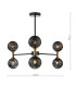 Takara 6 Light Semi-Flush Matt Black and Bronze With Black Confetti Glass-6