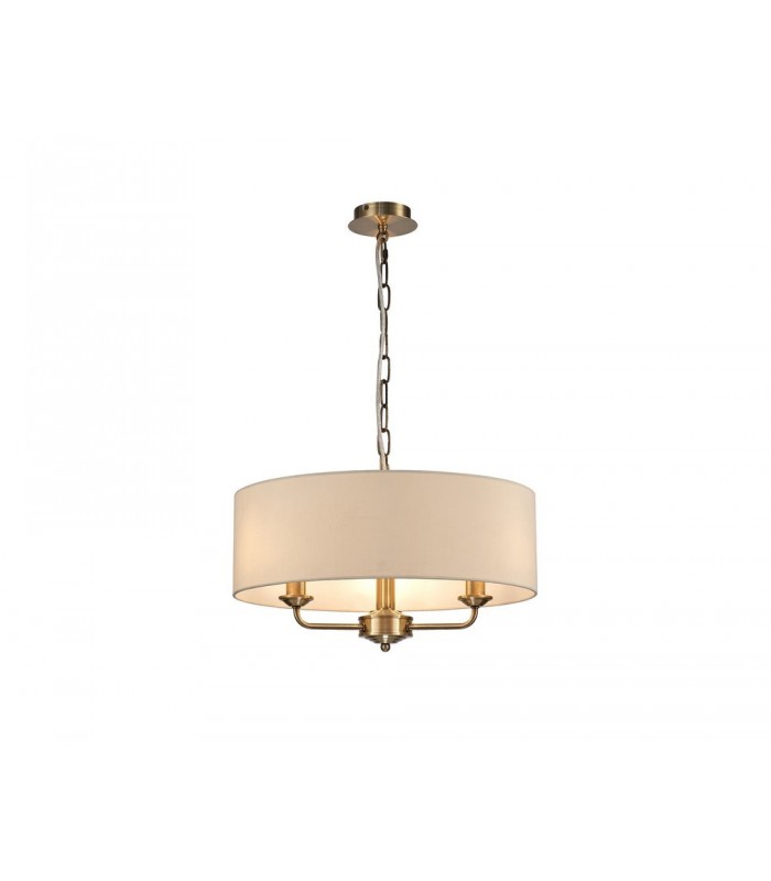 3 Light Multi Arm Ceiling Pendant without Shade, c, w 2m Chain, E14 Antique Brass - 11