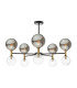 Takara 10 Light Semi-Flush Black With Twisted & Smoked Glass-1