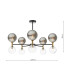 Takara 10 Light Semi-Flush Black With Twisted & Smoked Glass-2