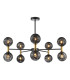 Takara 10 Light Semi-Flush Matt Black and Bronze With Black Confetti Glass-1