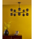 Takara 10 Light Semi-Flush Matt Black and Bronze With Black Confetti Glass-3