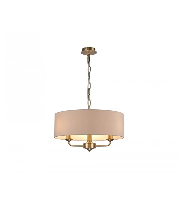 3 Light Multi Arm Ceiling Pendant without Shade, c, w 2m Chain, E14 Antique Brass - 12