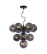 Vine 10 Light Ceiling Pendant Satin Black With Black Confetti Glass-1