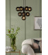 Vine 10 Light Ceiling Pendant Satin Black With Black Confetti Glass-2
