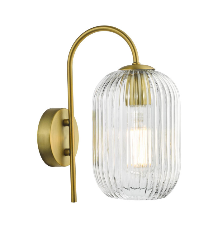 Idra Wall Light Aged Bronze and Ribbed Glass-1