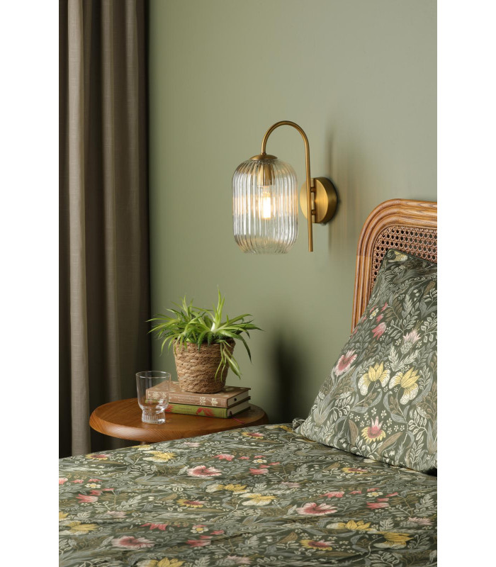 Idra Wall Light Aged Bronze and Ribbed Glass-2