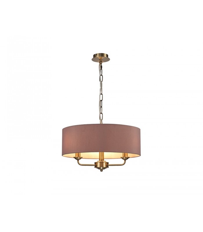 3 Light Multi Arm Ceiling Pendant without Shade, c, w 2m Chain, E14 Antique Brass - 13