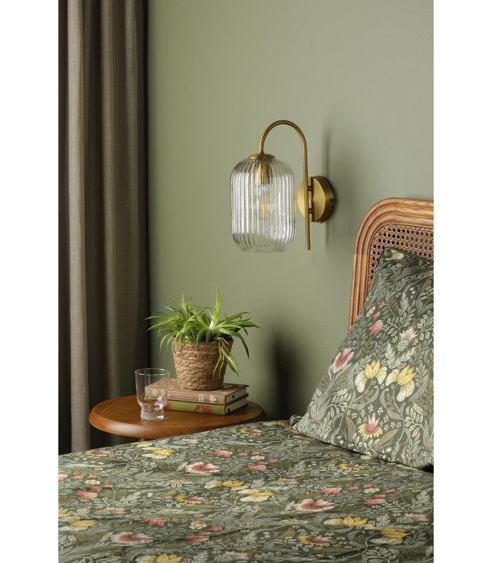 Idra Wall Light Aged Bronze and Ribbed Glass-3