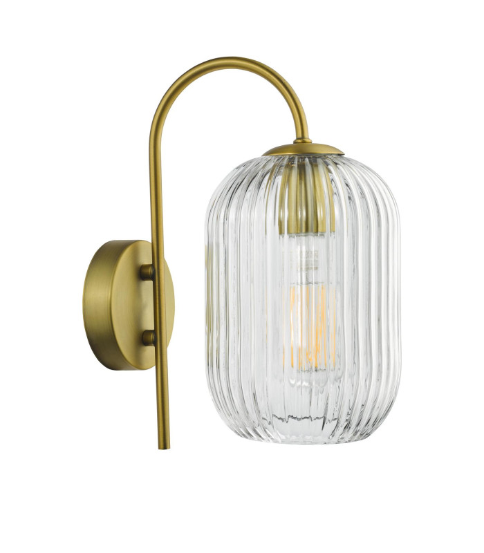 Idra Wall Light Aged Bronze and Ribbed Glass-4